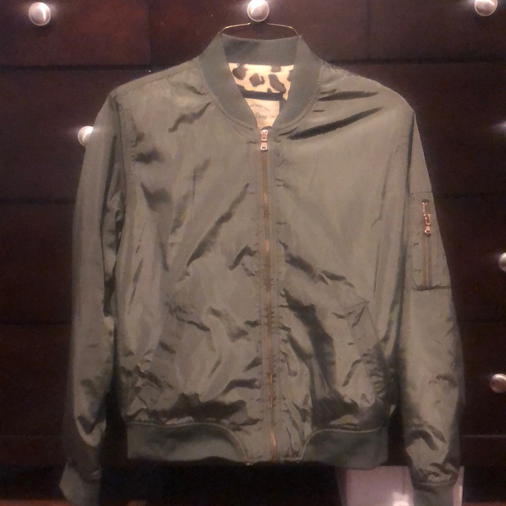 Olive green puffer jacket